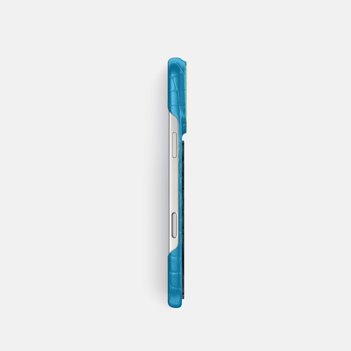 Classic Case With Carbon Dragon For iPhone 17 Pro In Alligator -3 | Curaçao-Blue-Gold