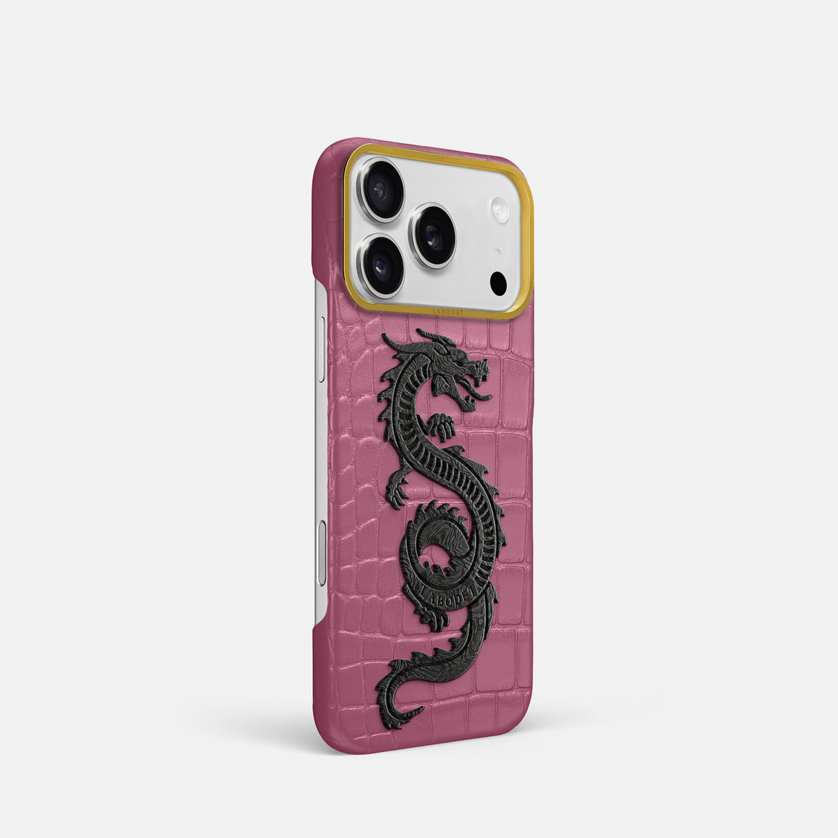 Classic Case With Carbon Dragon For iPhone 17 Pro In Alligator -2 | Pink-Lagoon-Gold
