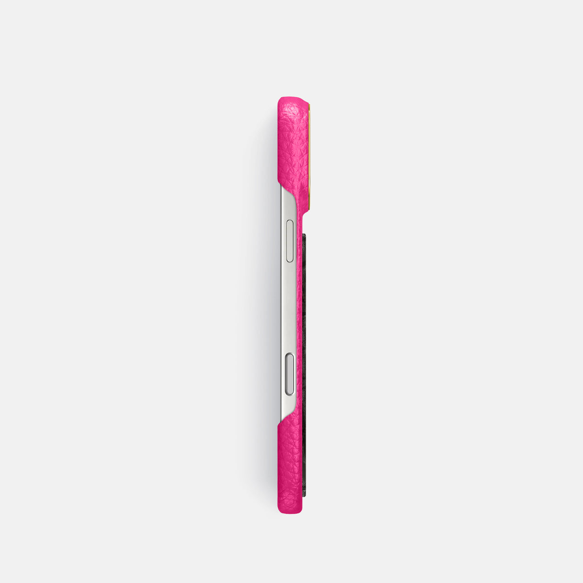 Classic Case With Carbon Dragon For iPhone 17 Pro In Calf -3 | Magenta-Gold