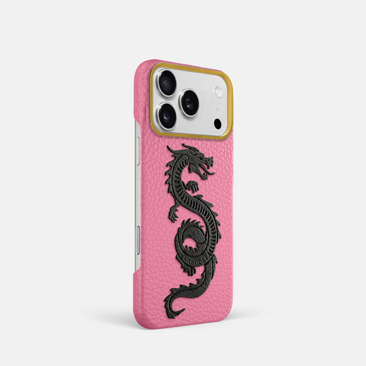 Classic Case With Carbon Dragon For iPhone 17 Pro In Calf -2 | Pink-Gold