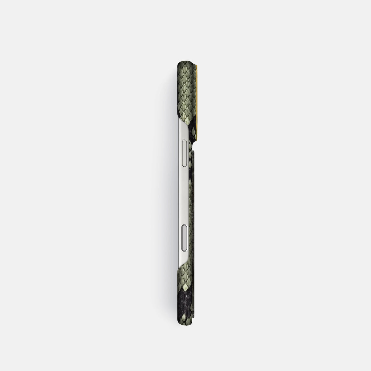 Classic Case With Carbon Dragon For iPhone 17 Pro In Deluxe Python -3 | Army-Green-Gold