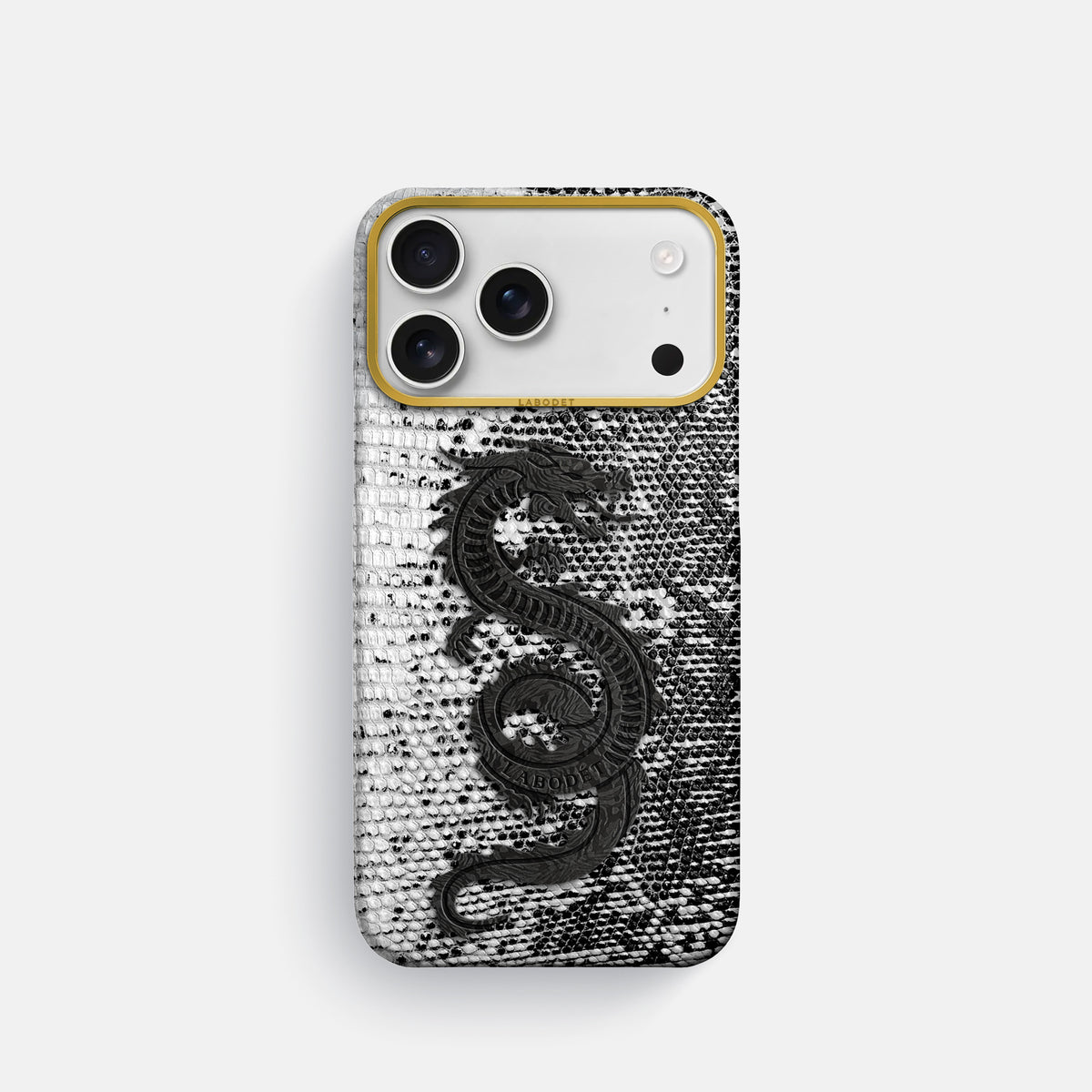 Classic Case With Carbon Dragon For iPhone 17 Pro In Himalayan Lizard -1 | Dark-Gold