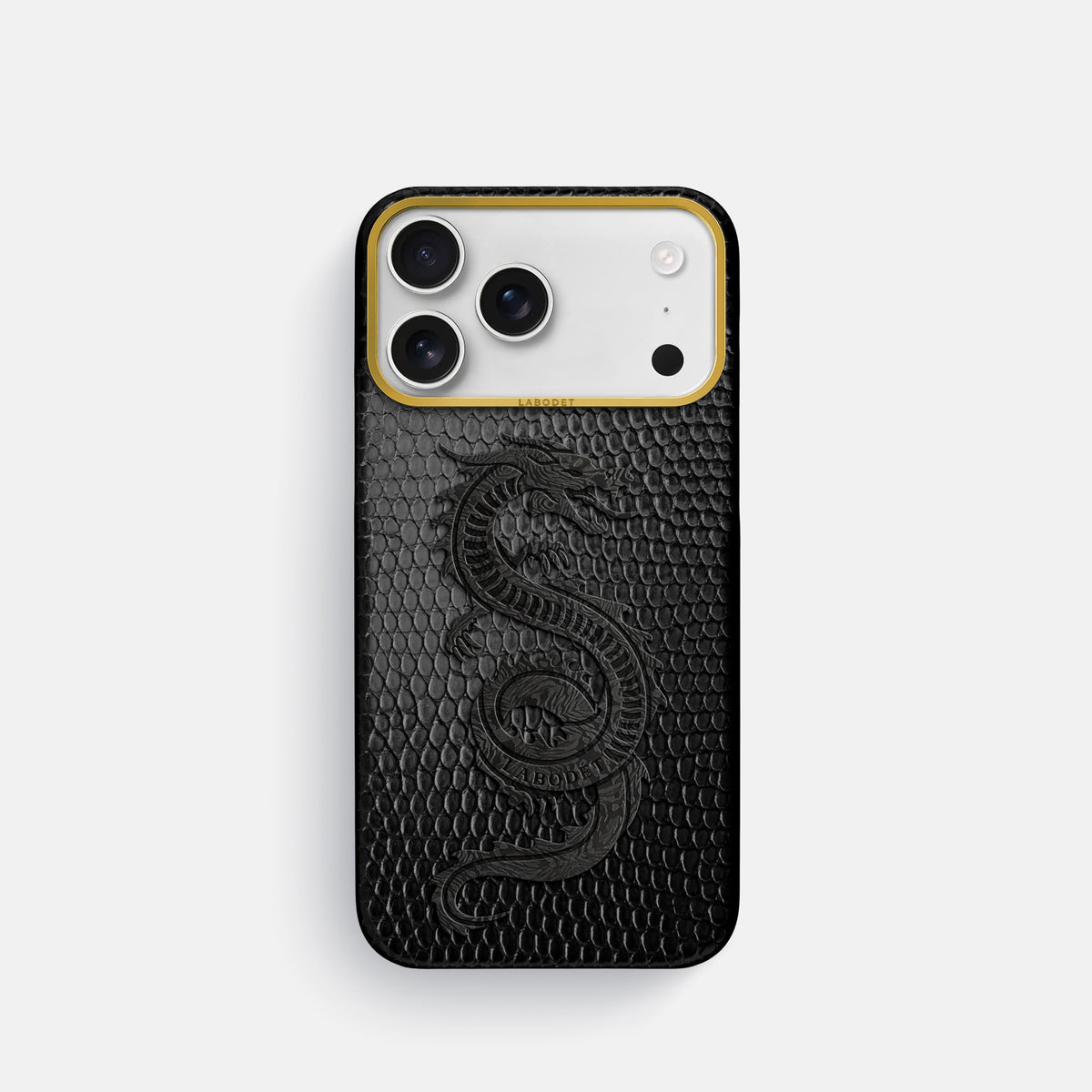 Classic Case With Carbon Dragon For iPhone 17 Pro In Lizard -1 | Black-Gold