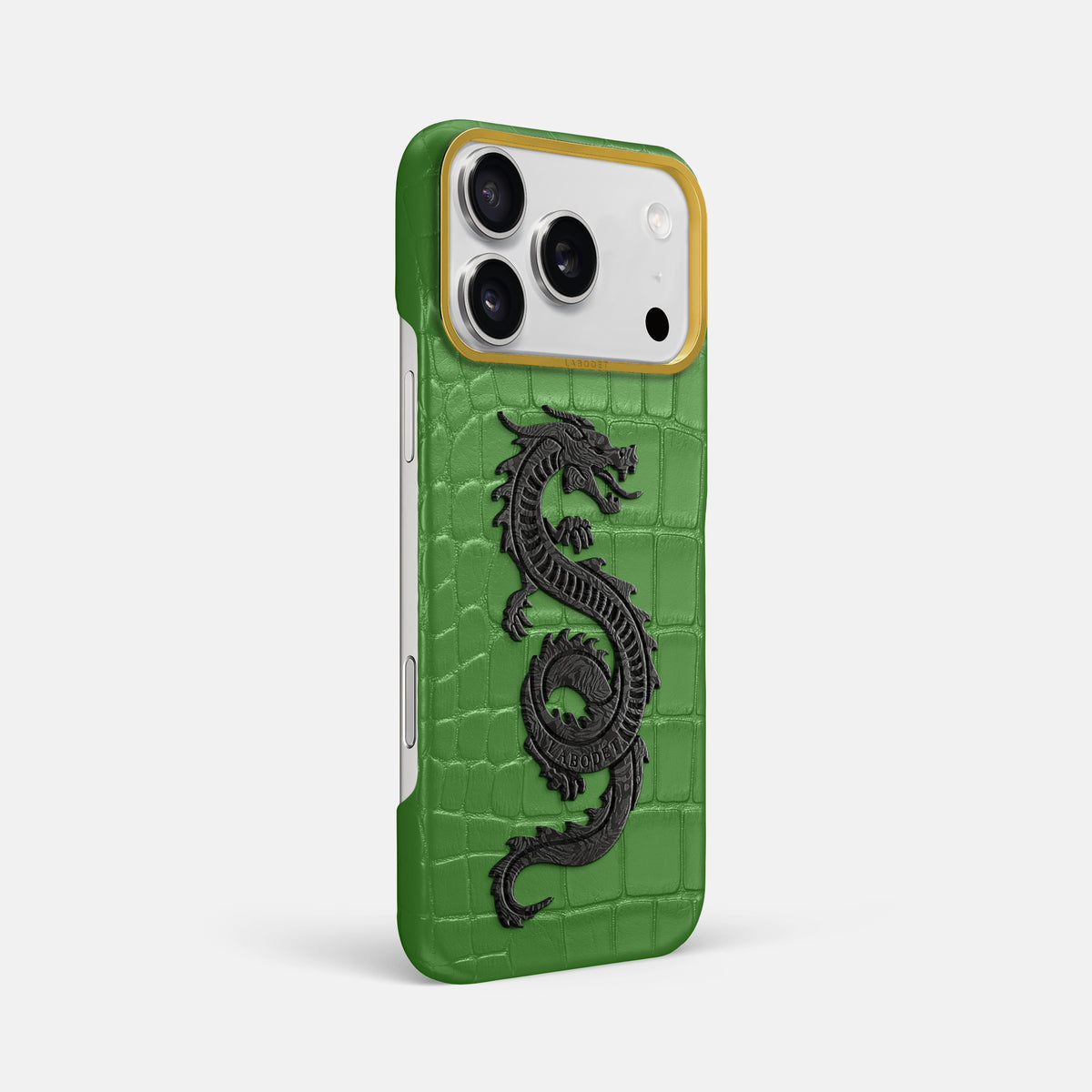 Classic Case With Carbon Dragon For iPhone 17 Pro Max In Alligator -2 | Apple-Green-Gold
