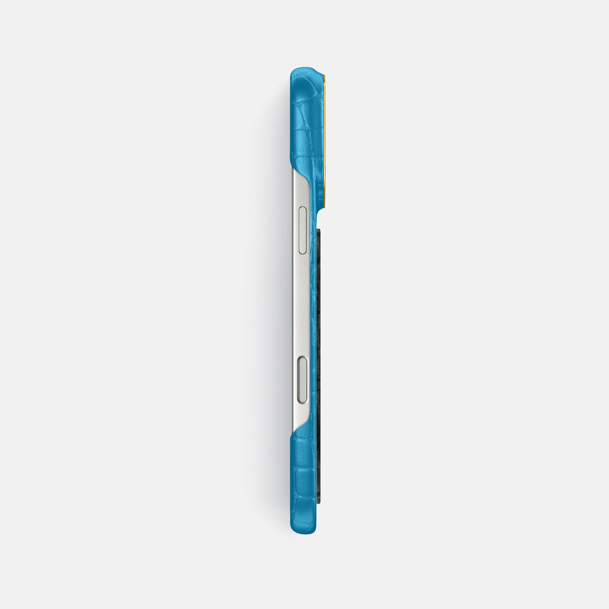 Classic Case With Carbon Dragon For iPhone 17 Pro Max In Alligator -3 | Curaçao-Blue-Gold