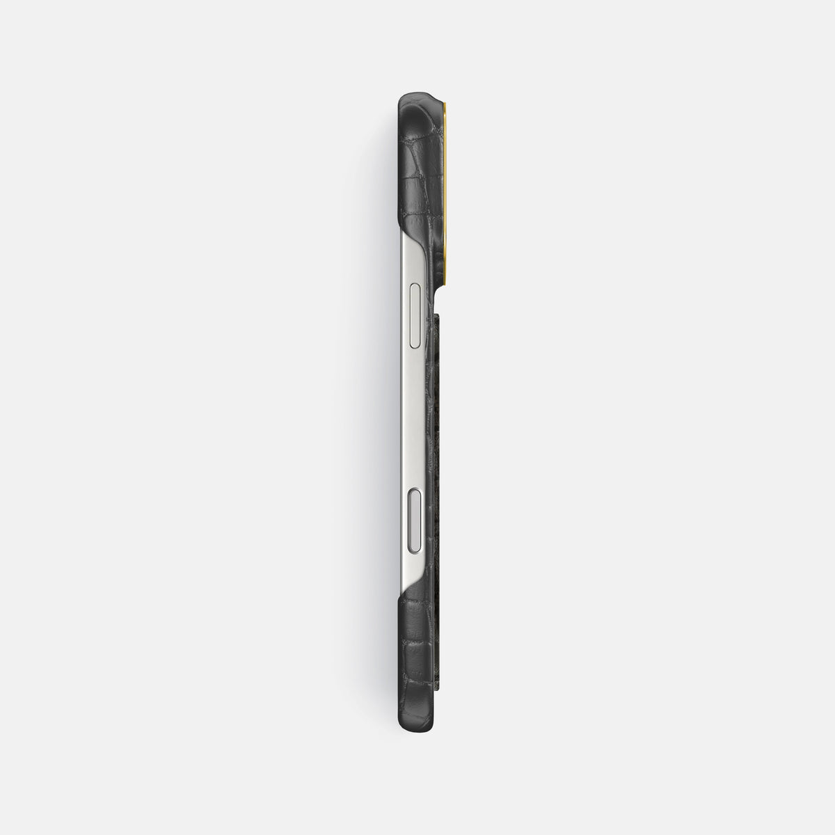 Classic Case With Carbon Dragon For iPhone 17 Pro Max In Alligator -3 | Grey-Gold