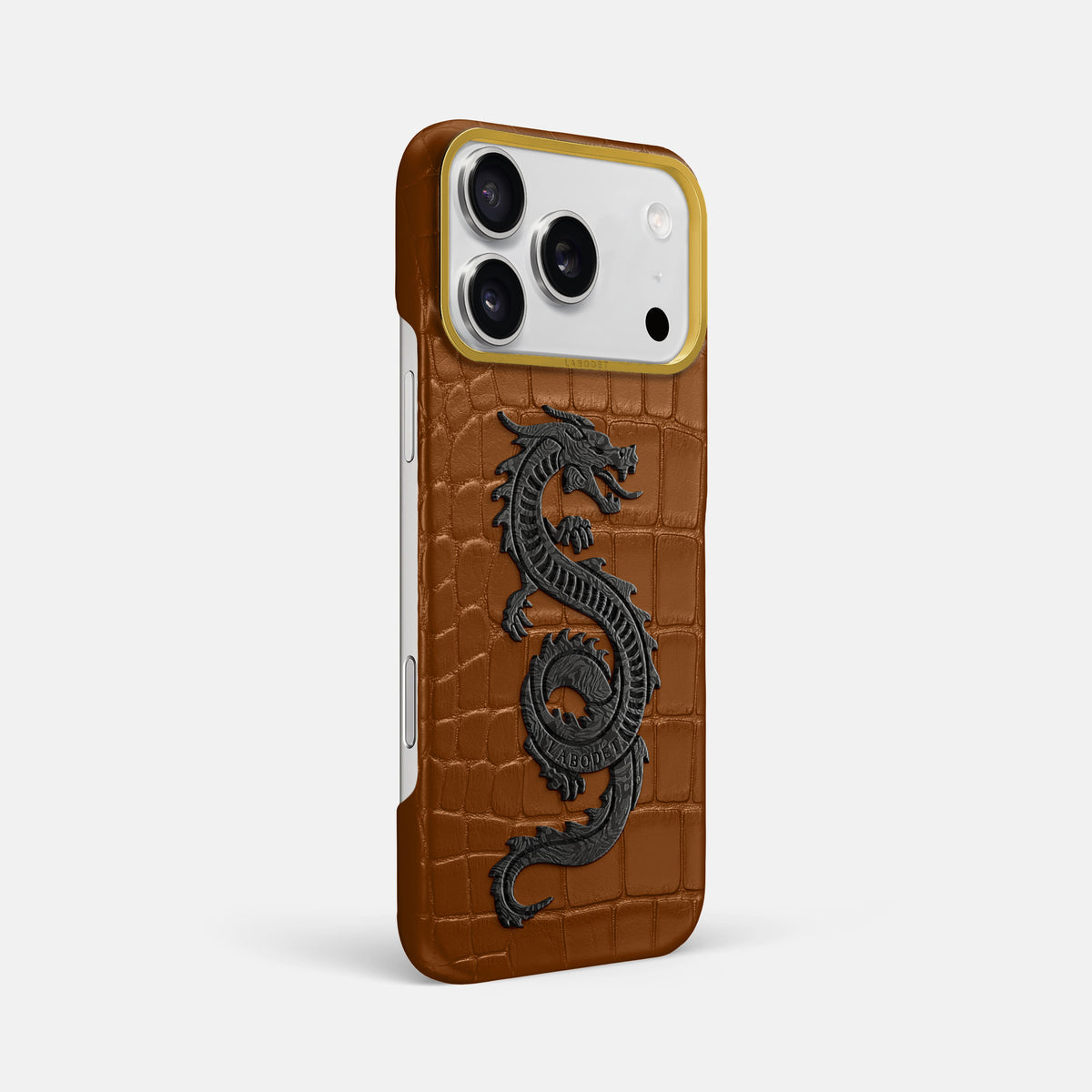 Classic Case With Carbon Dragon For iPhone 17 Pro Max In Alligator -2 | Honey-Gold