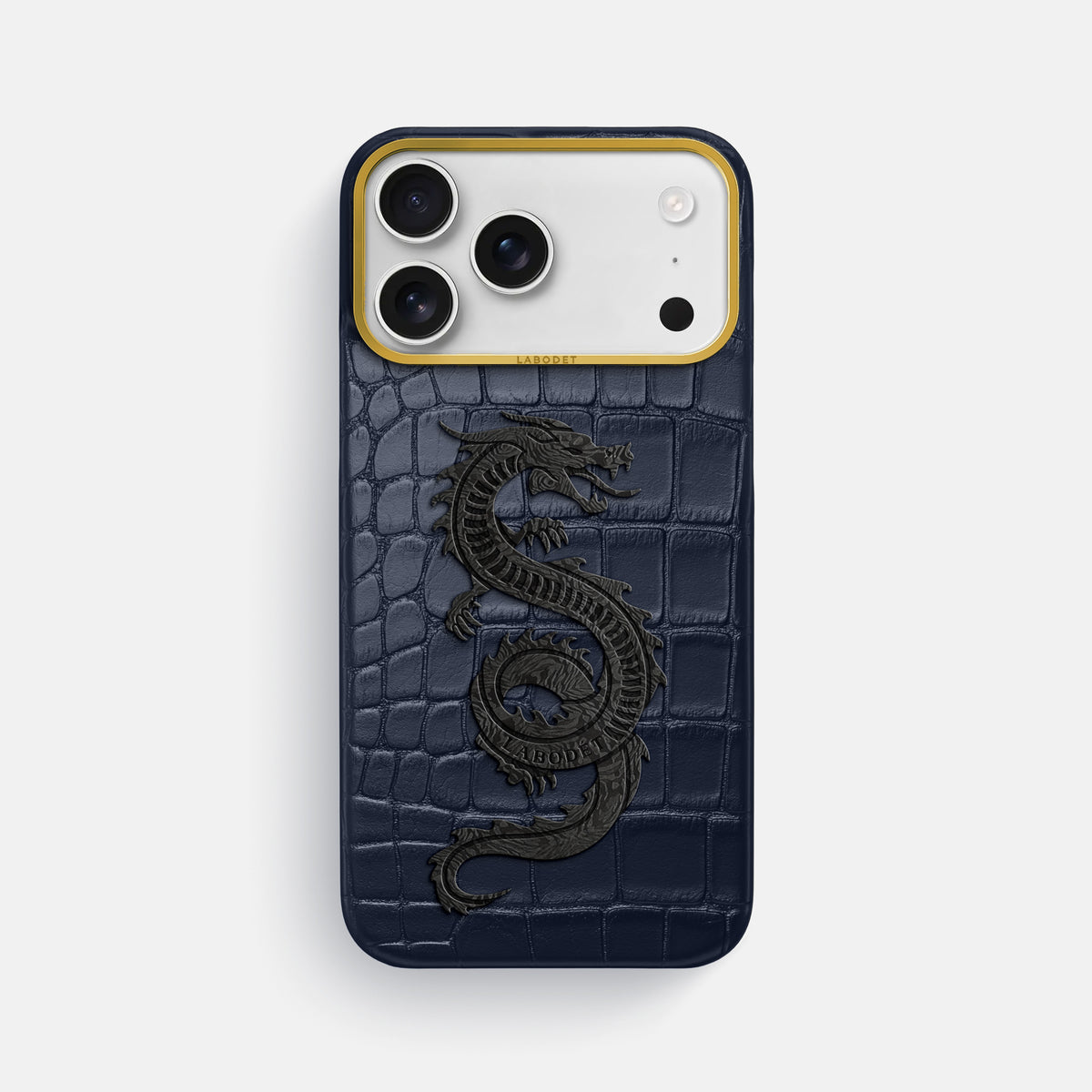 Classic Case With Carbon Dragon For iPhone 17 Pro Max In Alligator -1 | Navy-Blue-Gold