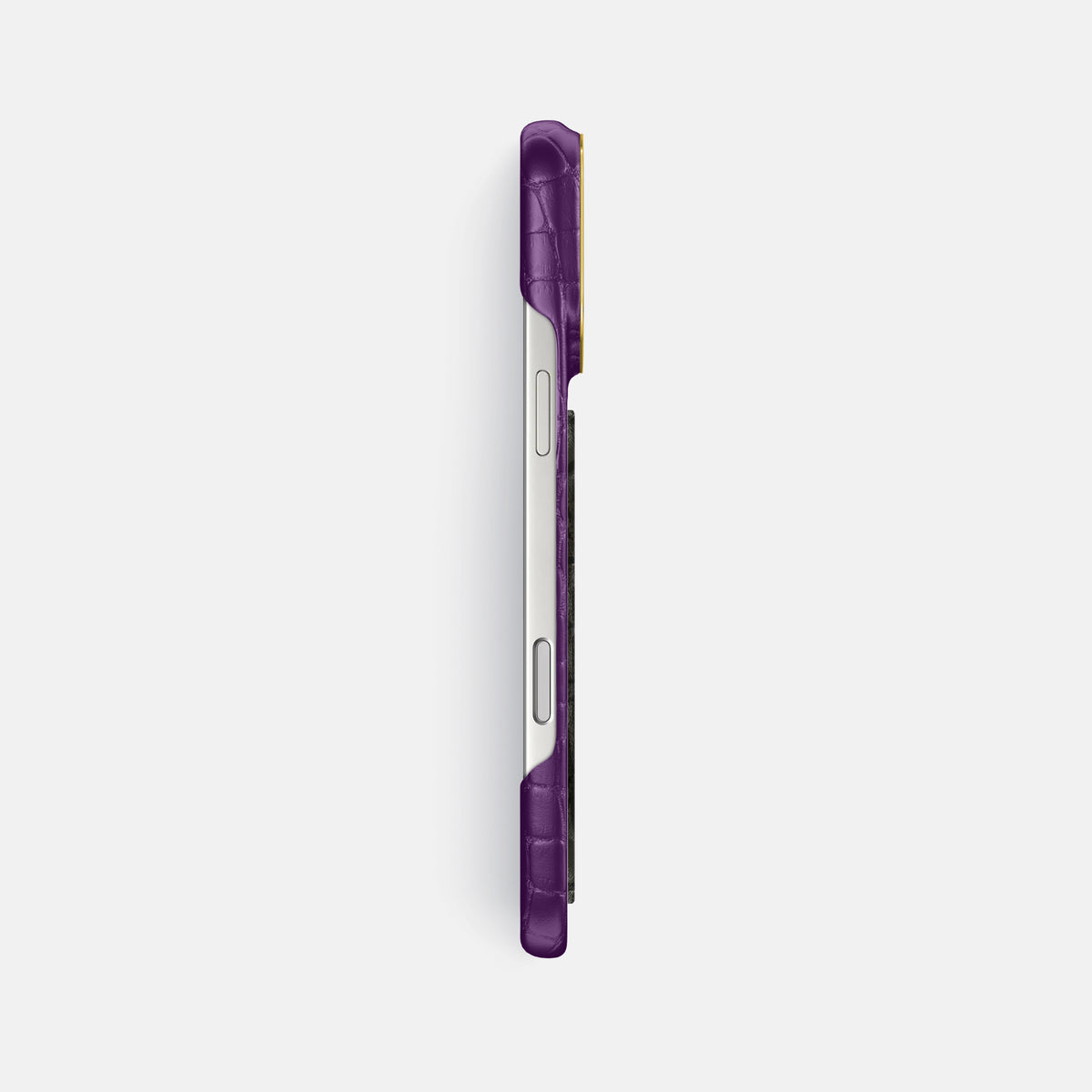 Classic Case With Carbon Dragon For iPhone 17 Pro Max In Alligator -3 | Purple-Gold