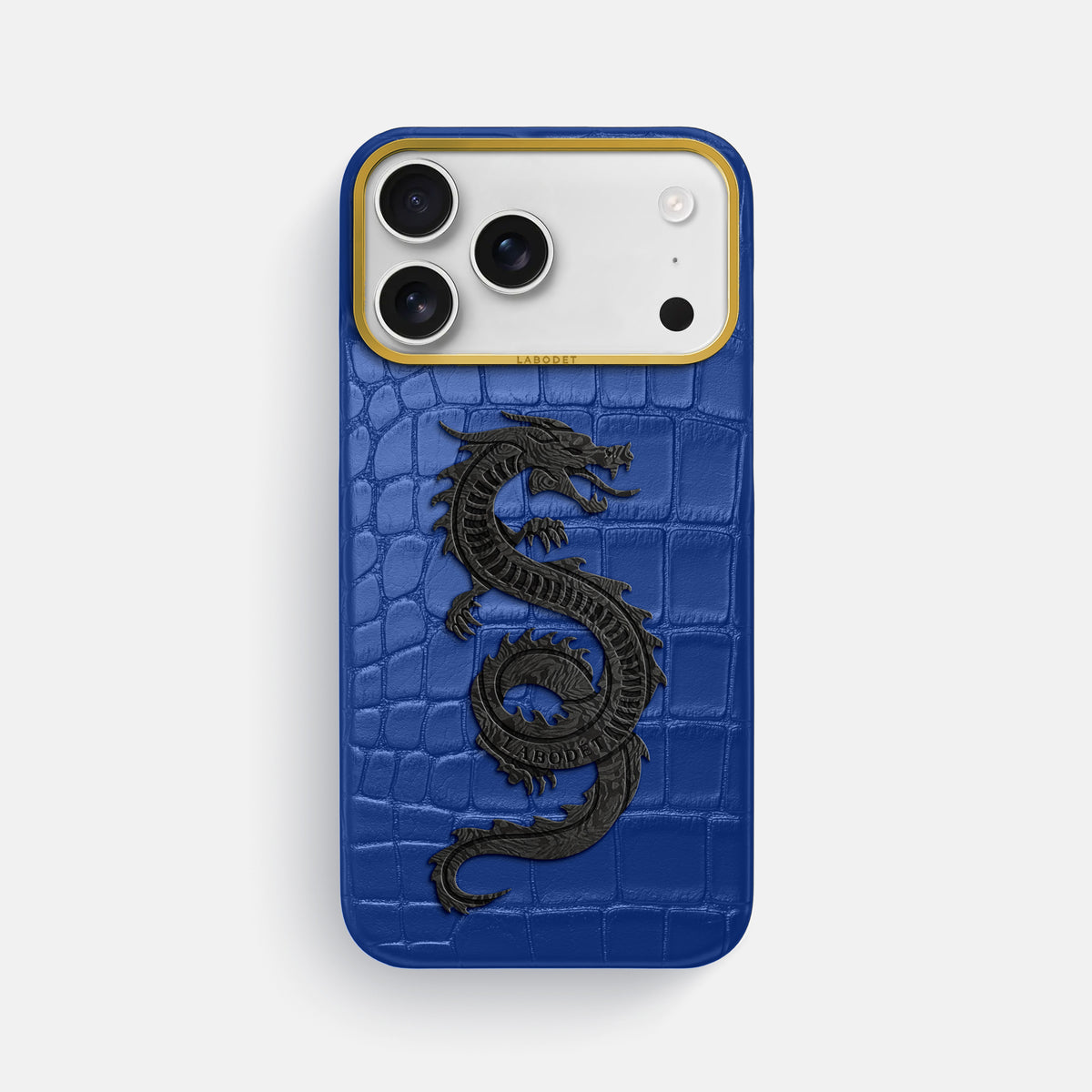 Classic Case With Carbon Dragon For iPhone 17 Pro Max In Alligator -1 | Royal-Blue-Gold