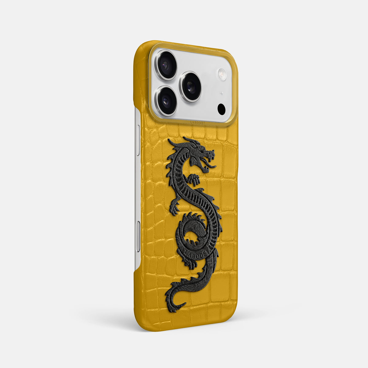 Classic Case With Carbon Dragon For iPhone 17 Pro Max In Alligator -2 | Yellow-Gold