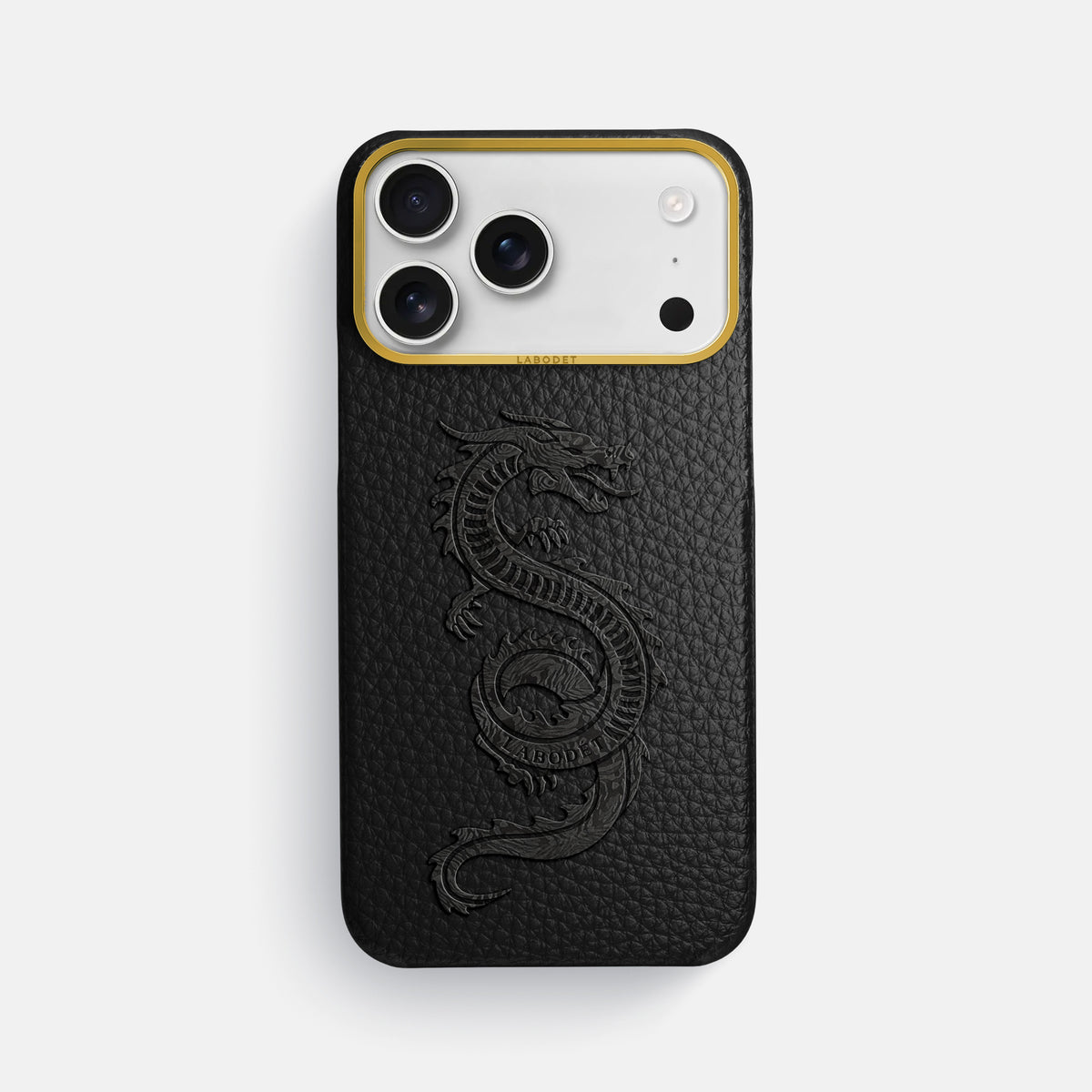 Classic Case With Carbon Dragon For iPhone 17 Pro Max In Calf -1 | Black-Gold