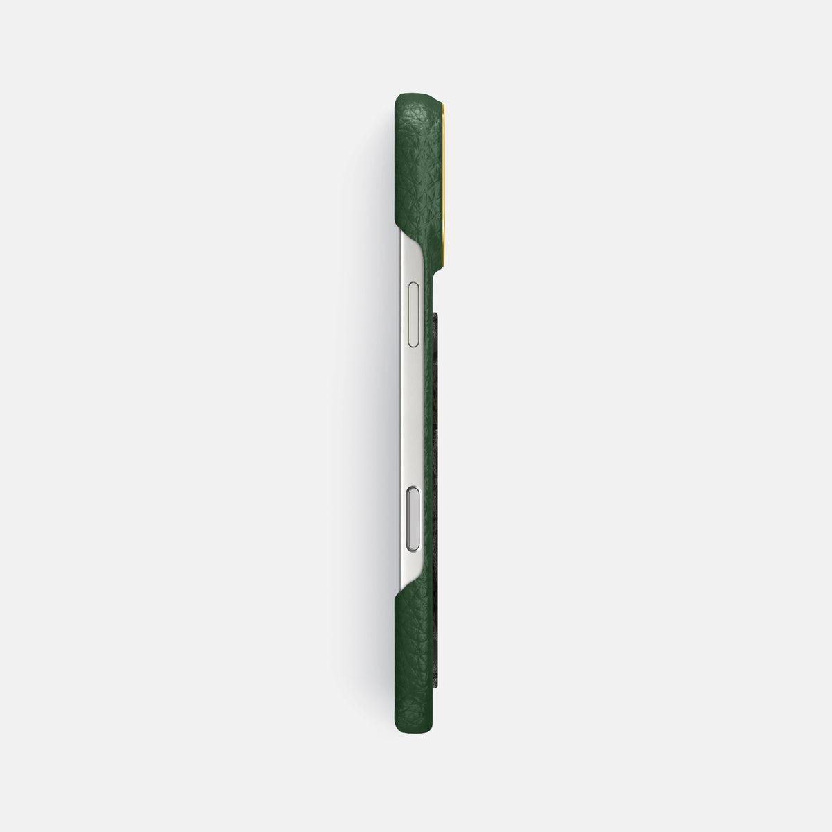 Classic Case With Carbon Dragon For iPhone 17 Pro Max In Calf -3 | Dark-Green-Gold