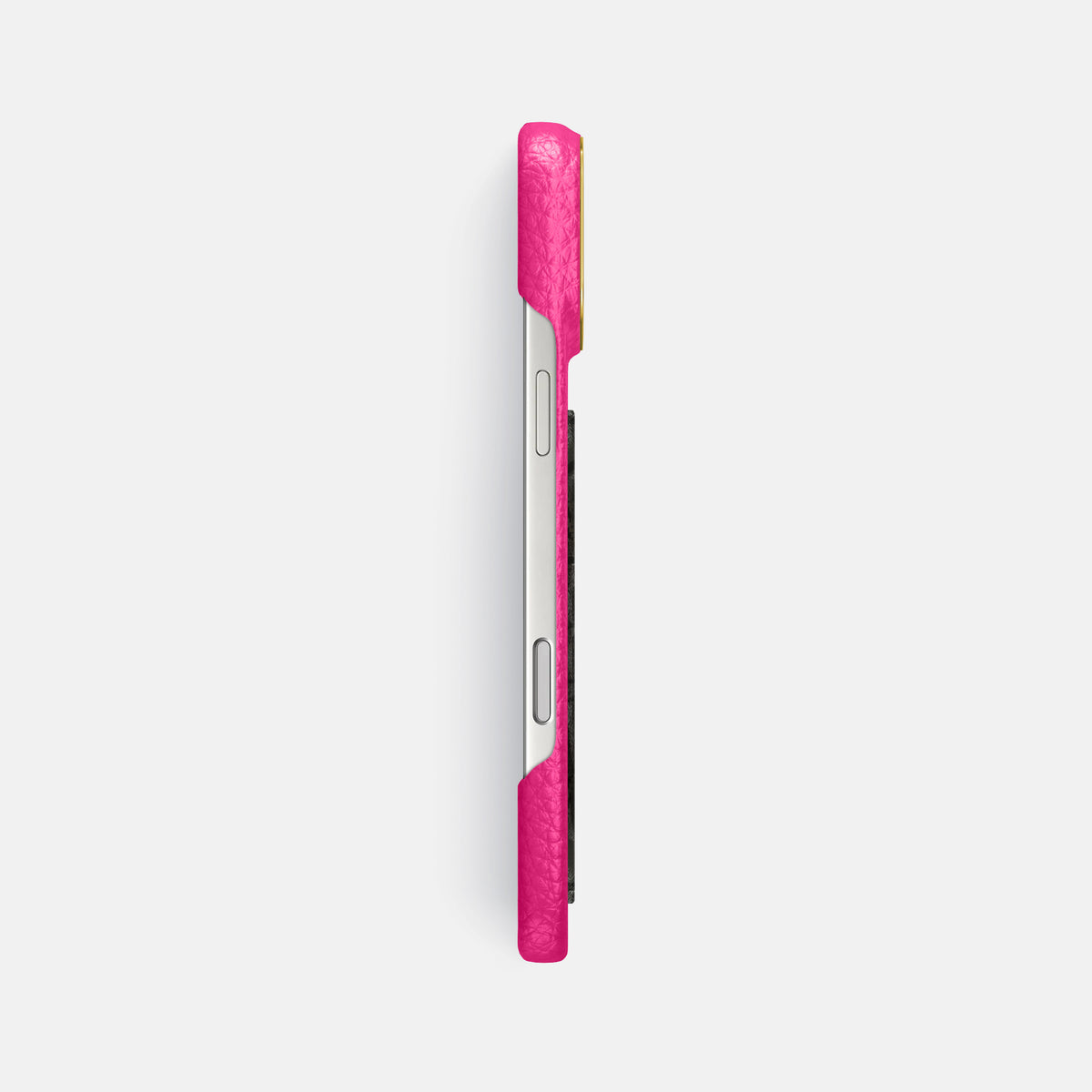 Classic Case With Carbon Dragon For iPhone 17 Pro Max In Calf -3 | Magenta-Gold