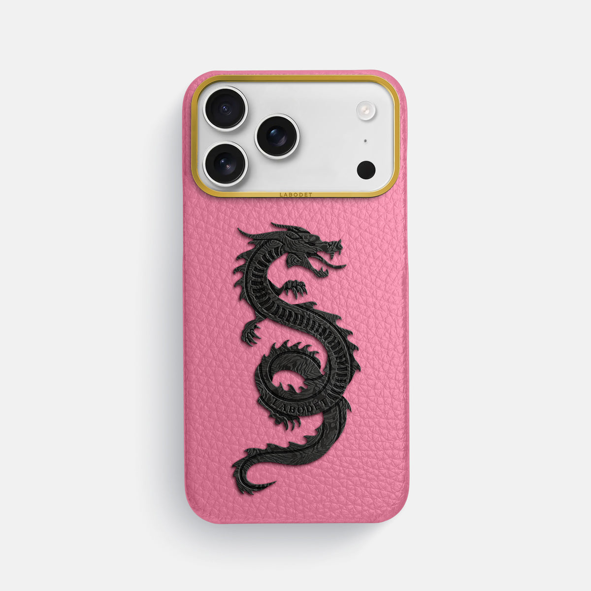 Classic Case With Carbon Dragon For iPhone 17 Pro Max In Calf -1 | Pink-Gold