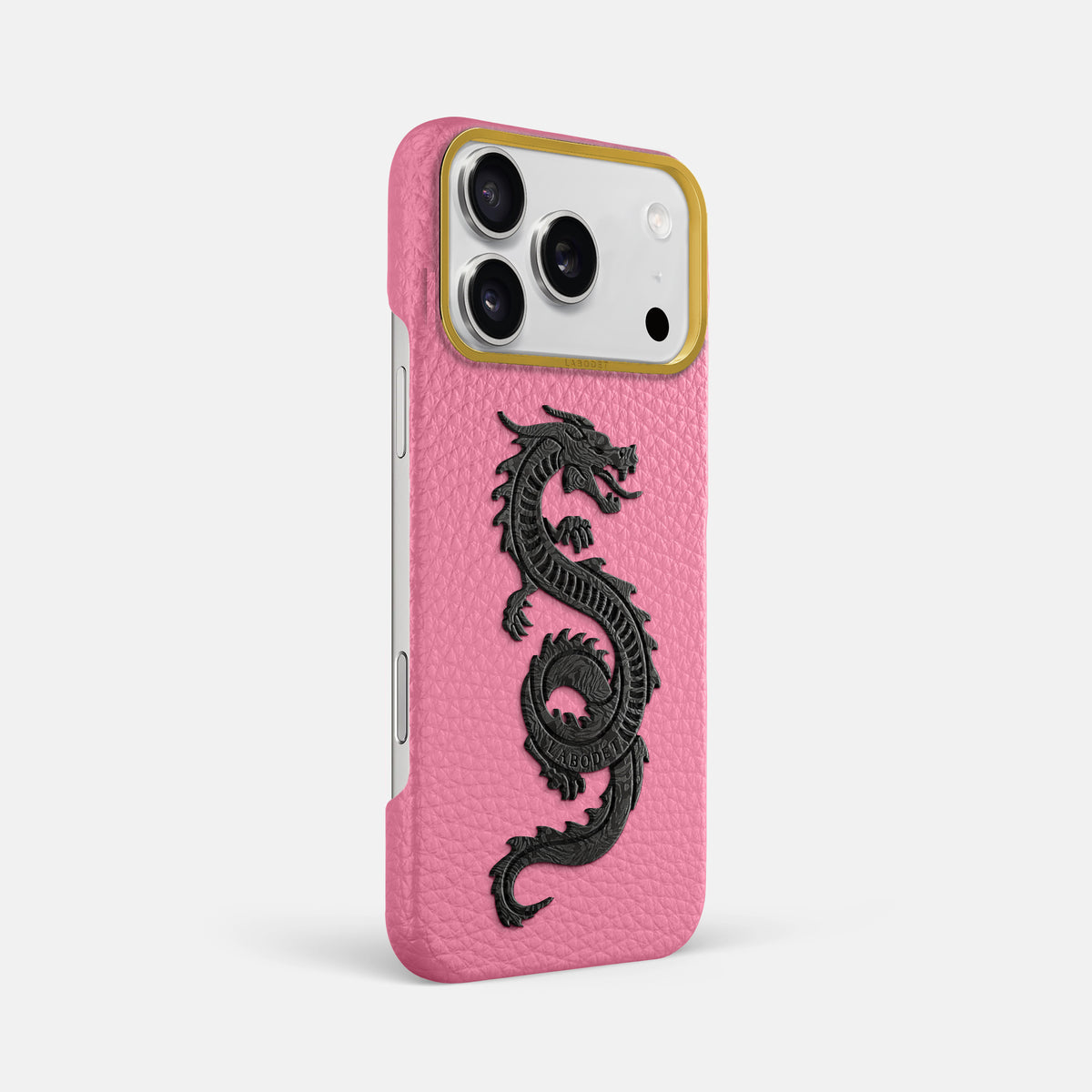 Classic Case With Carbon Dragon For iPhone 17 Pro Max In Calf -2 | Pink-Gold