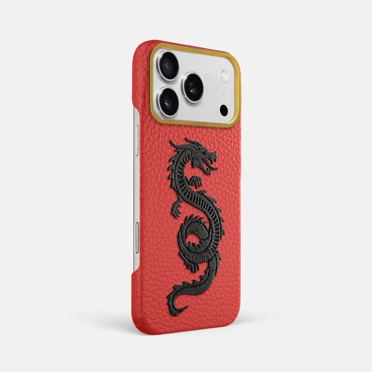 Classic Case With Carbon Dragon For iPhone 17 Pro Max In Calf -2 | Red-Gold