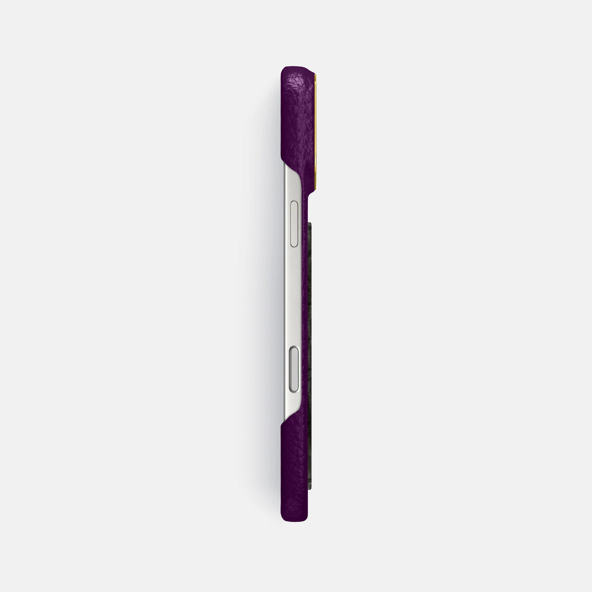 Classic Case With Carbon Dragon For iPhone 17 Pro Max In Calf -3 | Violet-Gold
