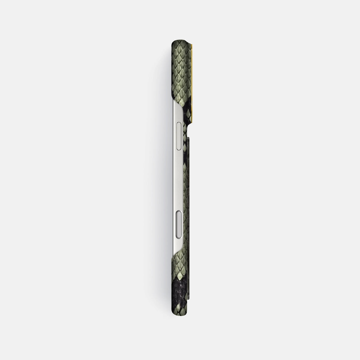 Classic Case With Carbon Dragon For iPhone 17 Pro Max In Deluxe Python -3 | Army-Green-Gold