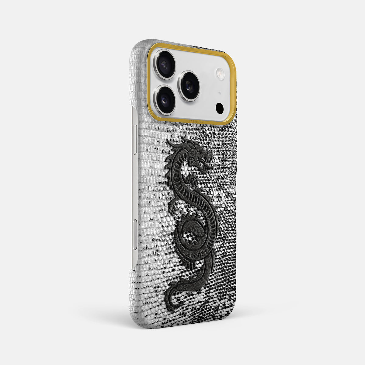 Classic Case With Carbon Dragon For iPhone 17 Pro Max In Himalayan Lizard -2 | Dark-Gold