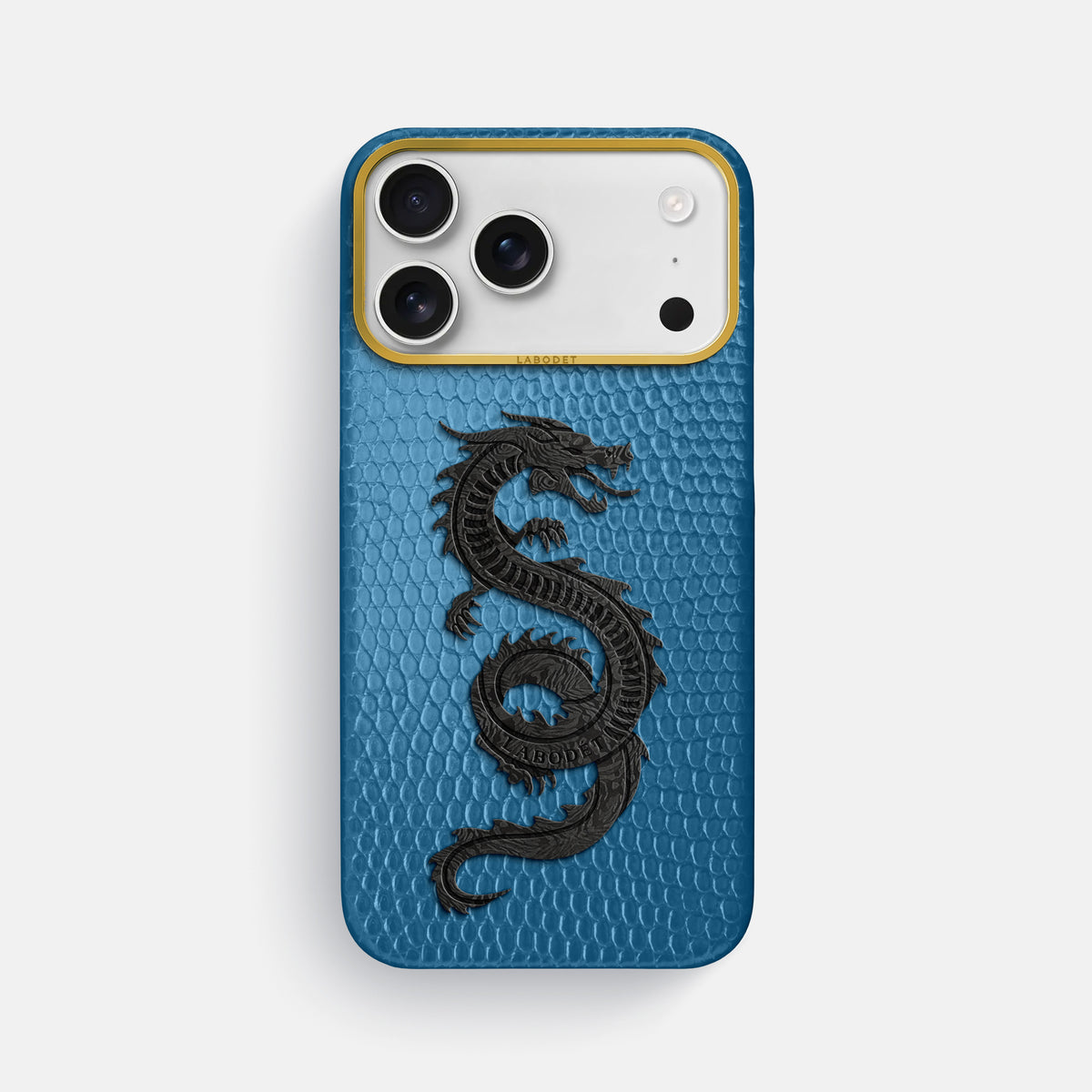 Classic Case With Carbon Dragon For iPhone 17 Pro Max In Lizard -1 | Blue-Gold