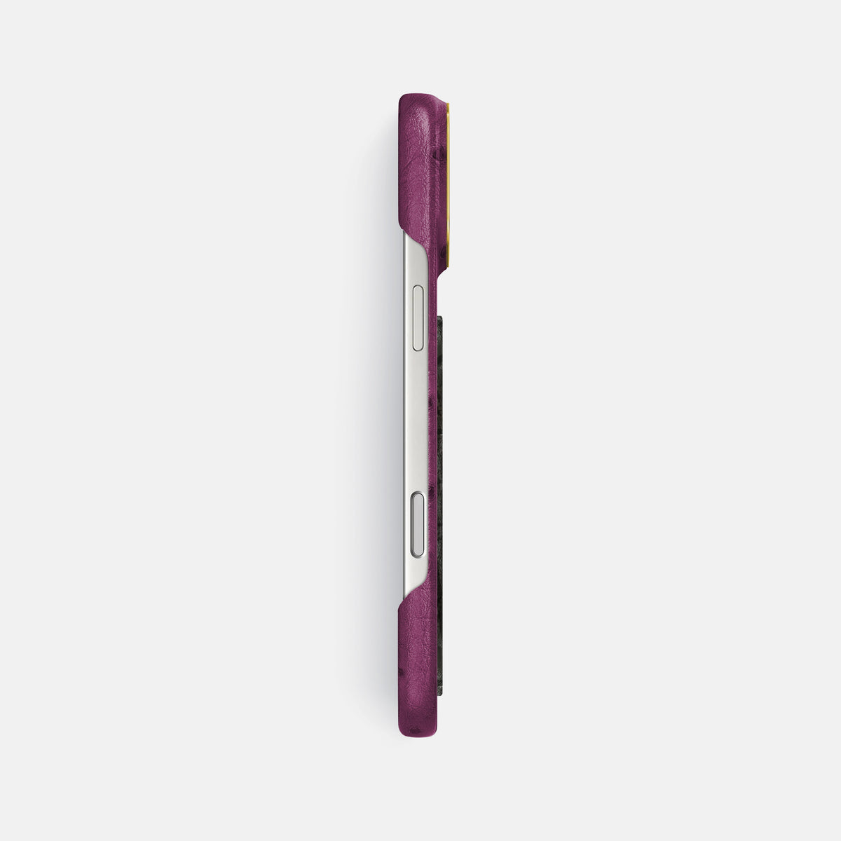 Classic Case With Carbon Dragon For iPhone 17 Pro Max In Ostrich -3 | Purple-Gold