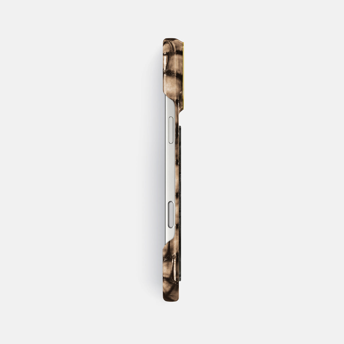 Classic Case With Carbon Dragon For iPhone 17 Pro Max In Patina Alligator -3 | Etoupe-Gold