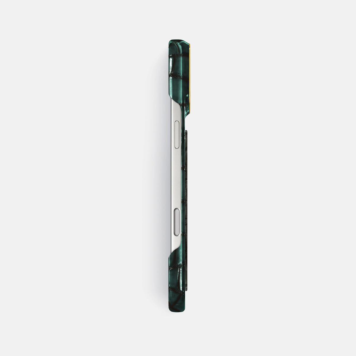 Classic Case With Carbon Dragon For iPhone 17 Pro Max In Patina Alligator -3 | Green-Gold