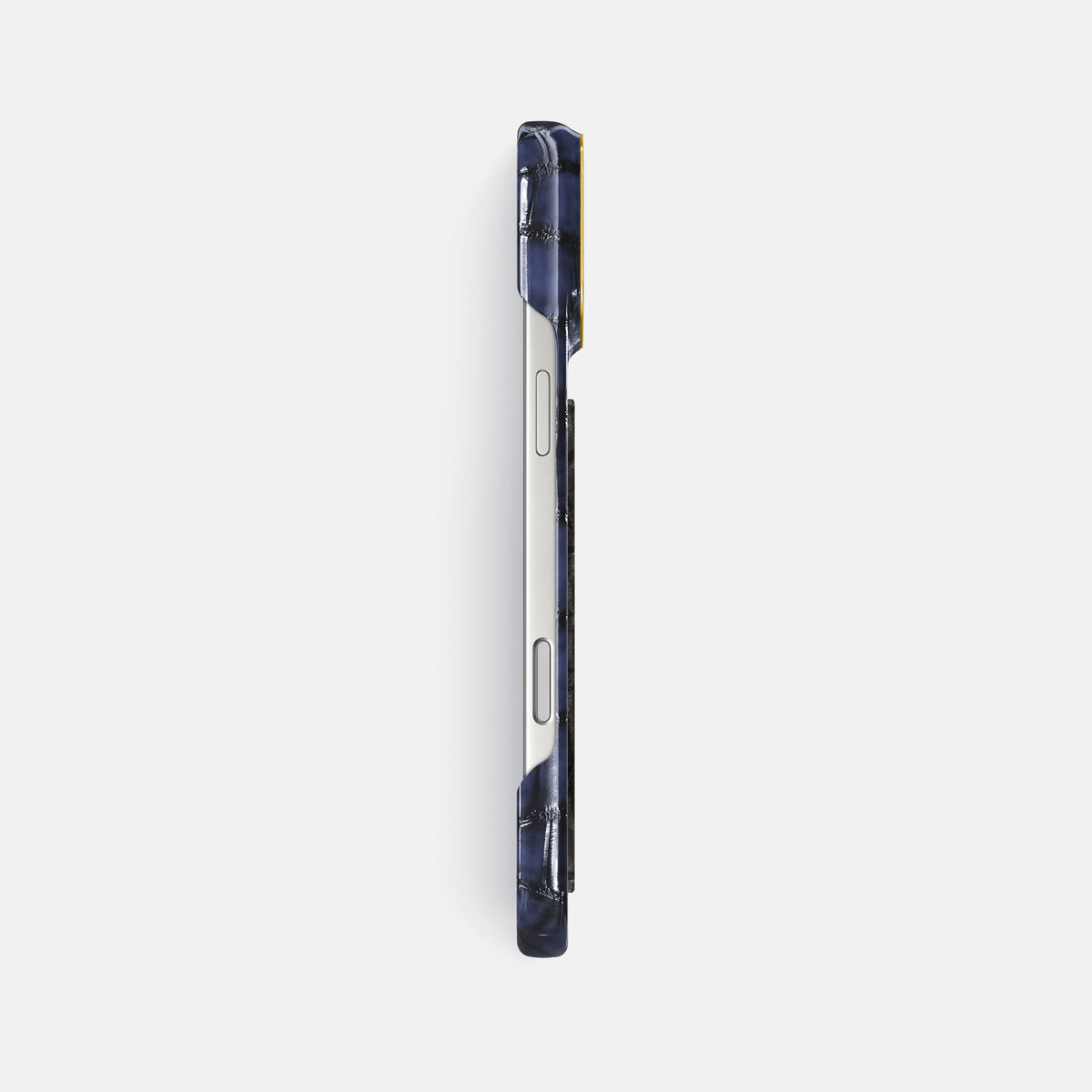 Classic Case With Carbon Dragon For iPhone 17 Pro Max In Patina Alligator -3 | Havana-Blue-Gold