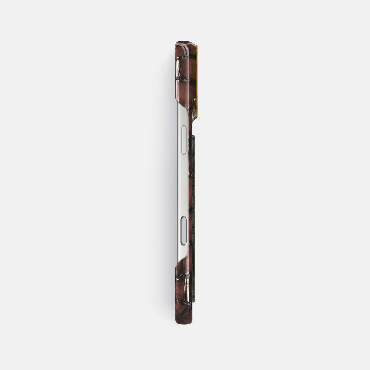 Classic Case With Carbon Dragon For iPhone 17 Pro Max In Patina Alligator -3 | Havana-Brown-Gold