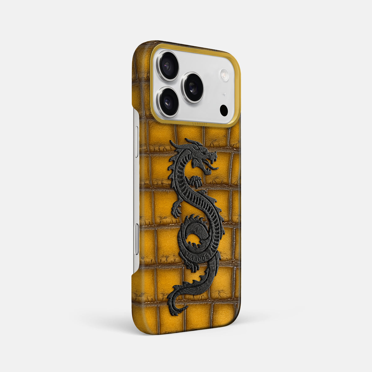 Classic Case With Carbon Dragon For iPhone 17 Pro Max In Patina Alligator -2 | Sydney-Gold
