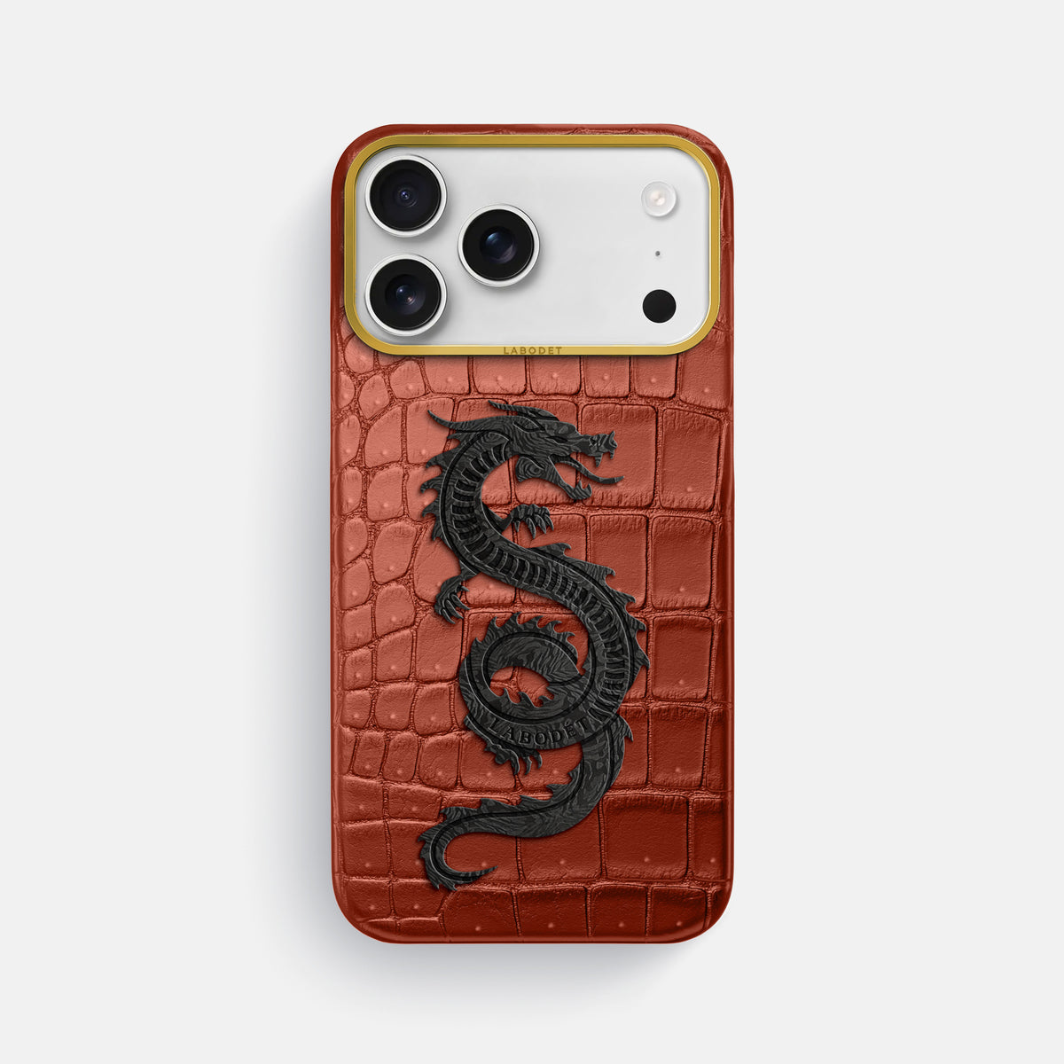 Classic Case With Carbon Dragon For iPhone 17 Pro Max In Porosus Crocodile -1 | Nuts-Gold
