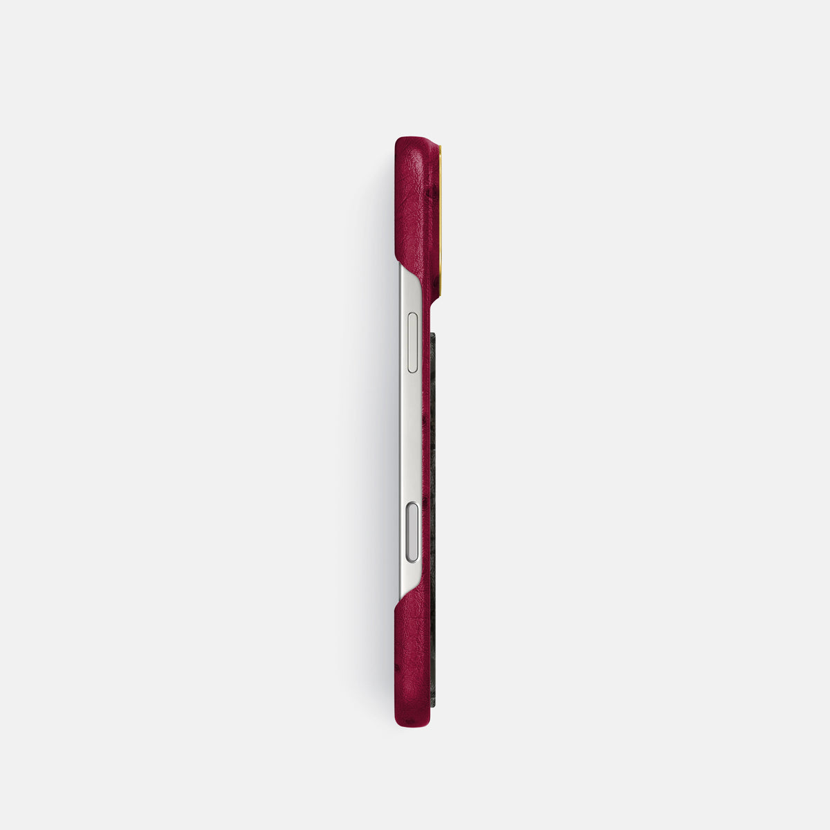 Classic Case With Carbon Dragon For iPhone 17 Pro In Ostrich -3 | Bordeaux-Gold