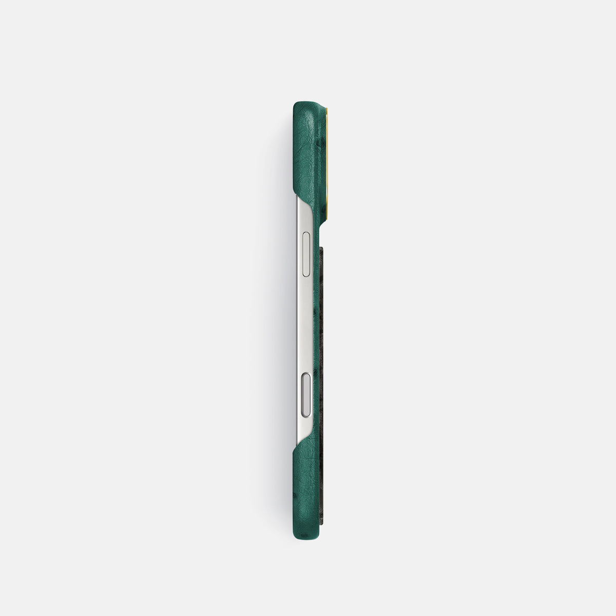 Classic Case With Carbon Dragon For iPhone 17 Pro In Ostrich -3 | Forest-Green-Gold