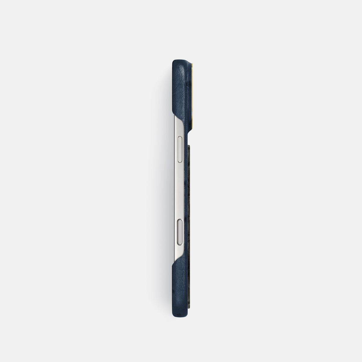 Classic Case With Carbon Dragon For iPhone 17 Pro In Ostrich -3 | Navy-Blue-Gold