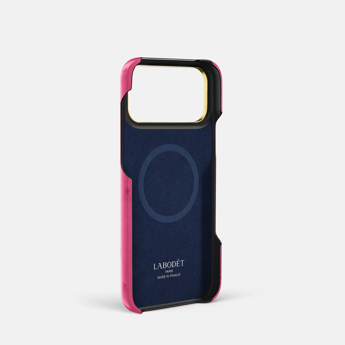 Classic Case With Carbon Dragon For iPhone 17 Pro In Ostrich -4 | Pink-Gold