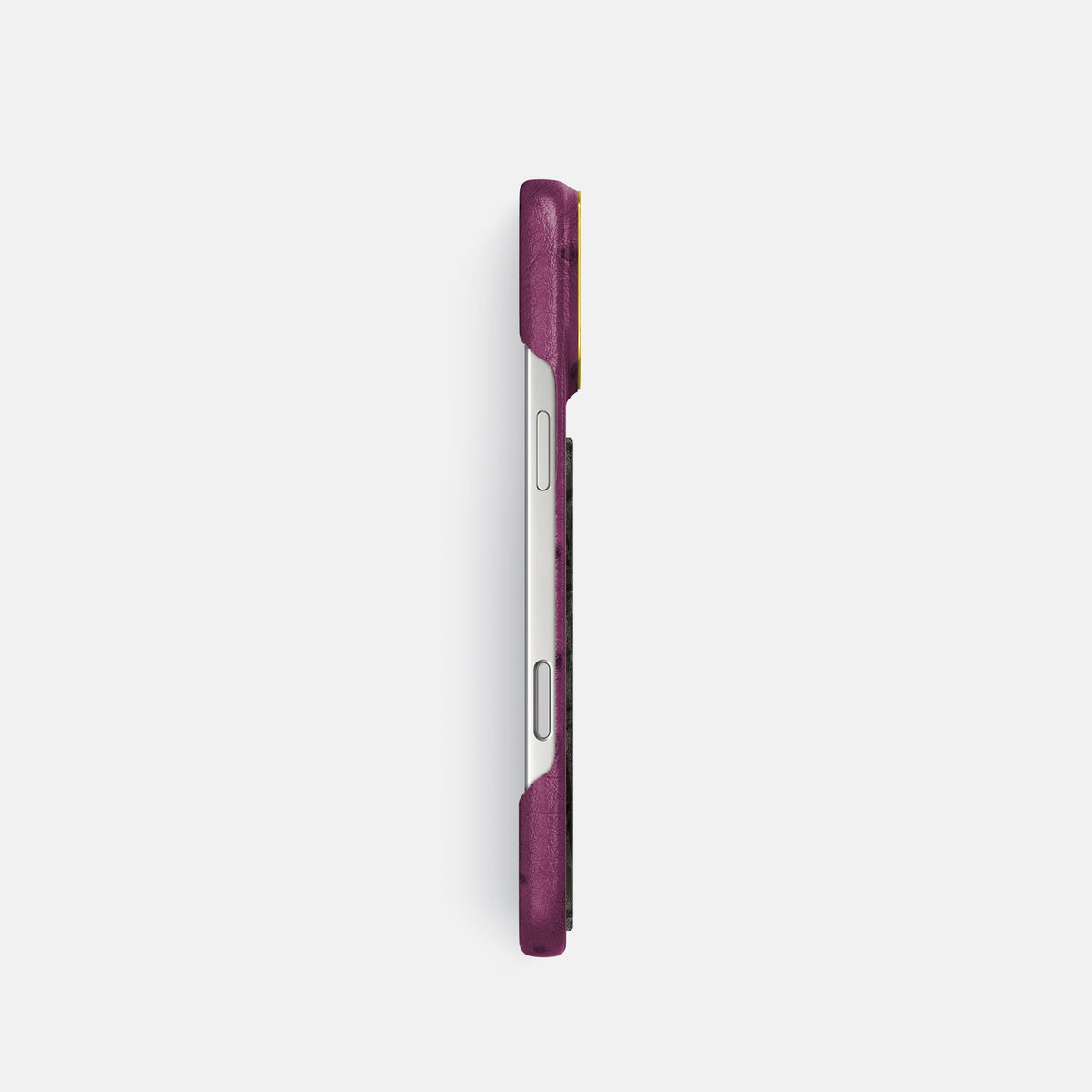 Classic Case With Carbon Dragon For iPhone 17 Pro In Ostrich -3 | Purple-Gold