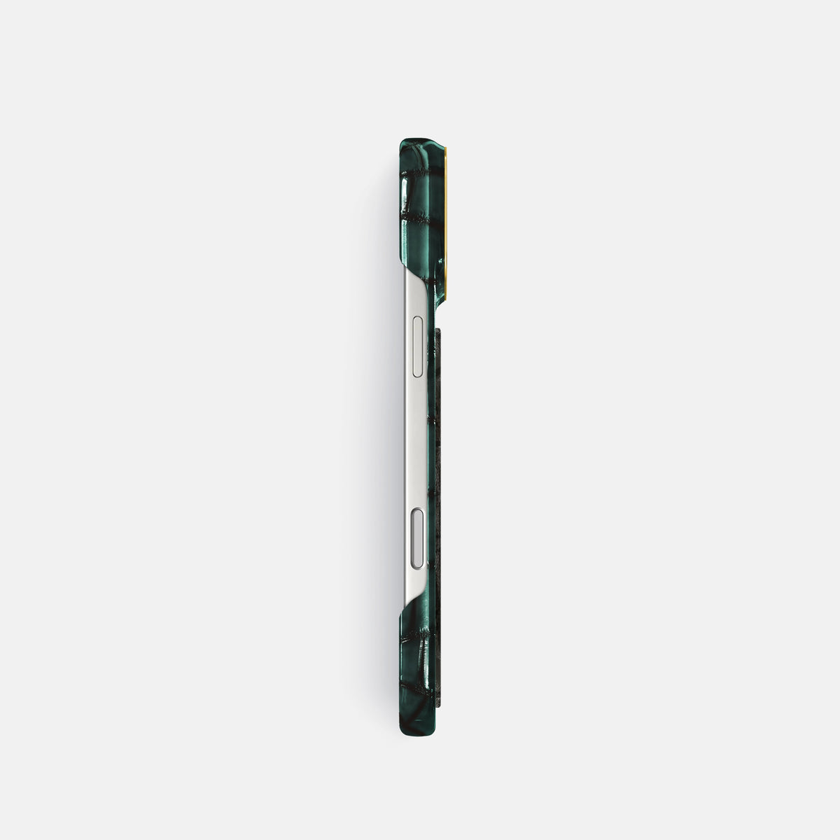 Classic Case With Carbon Dragon For iPhone 17 Pro In Patina Alligator -3 | Green-Gold
