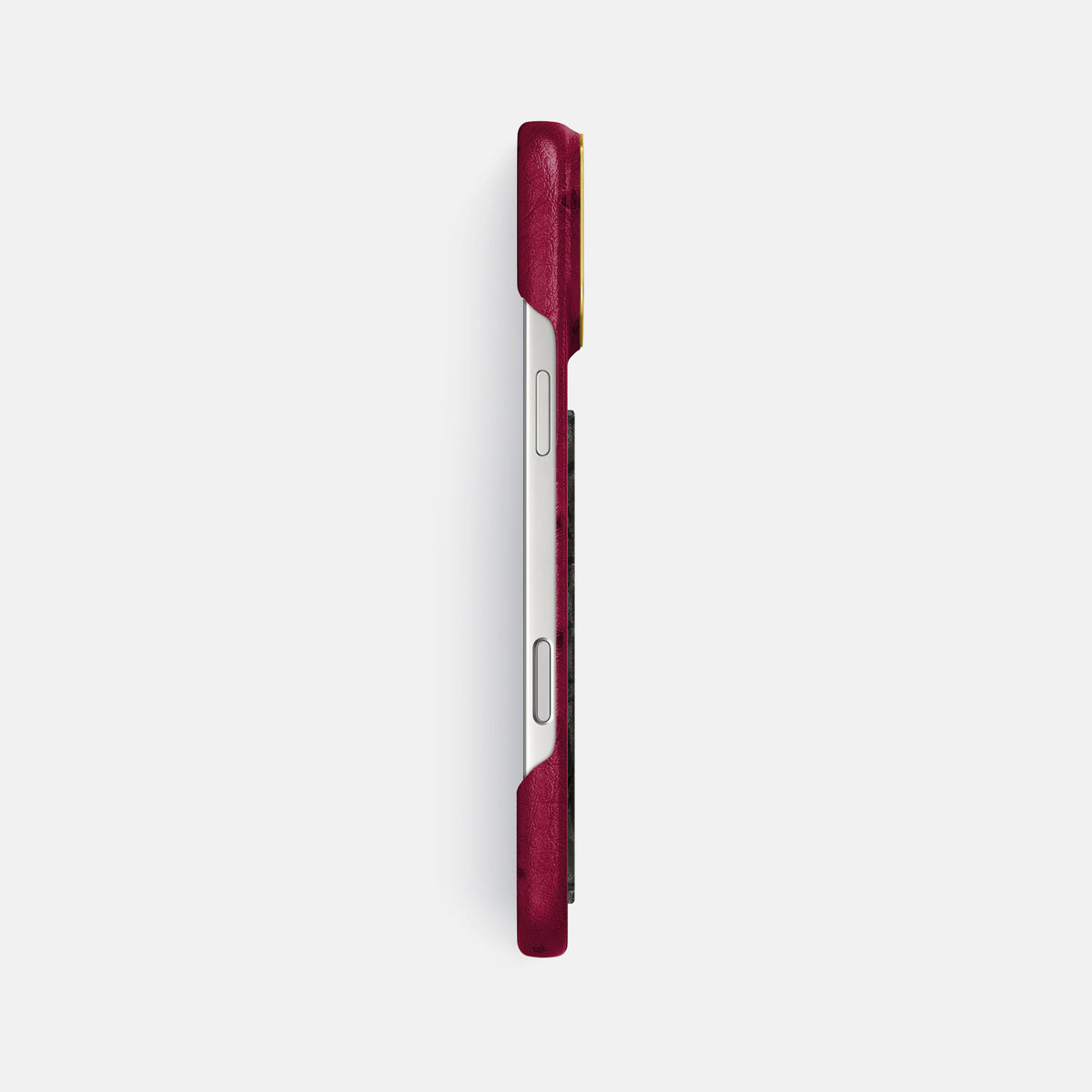 Classic Case With Carbon Dragon For iPhone 18 Pro Max In Ostrich -3 | Bordeaux-Gold