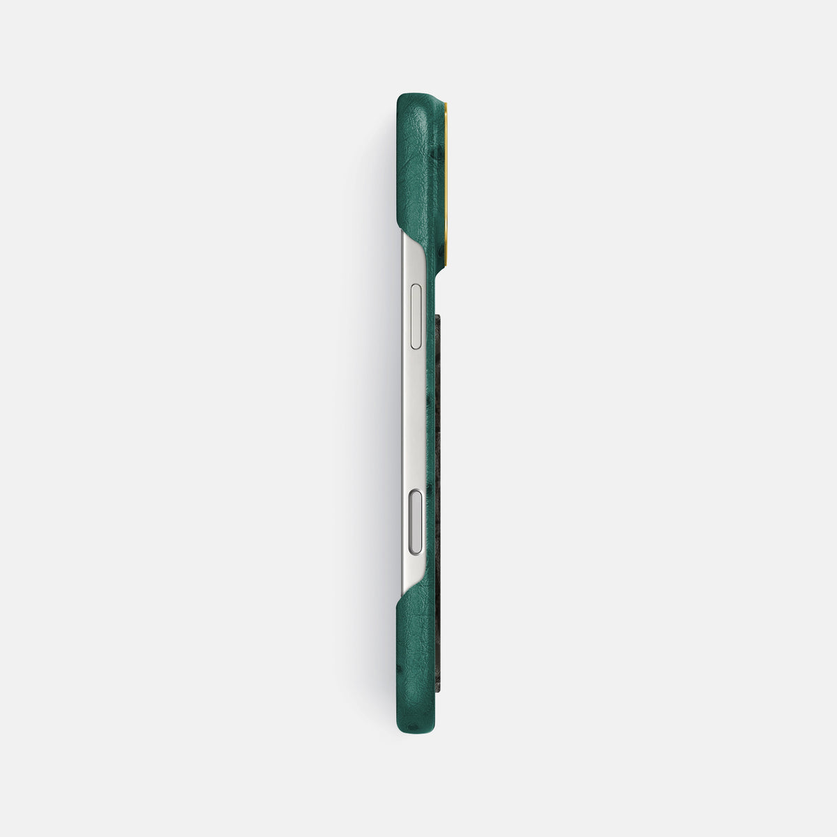 Classic Case With Carbon Dragon For iPhone 18 Pro Max In Ostrich -3 | Forest-Green-Gold