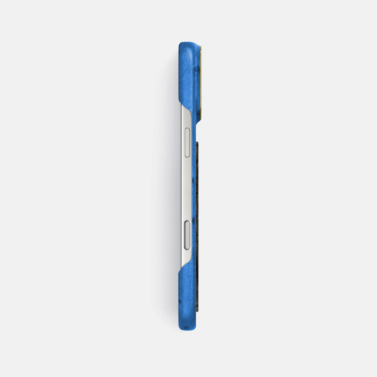 Classic Case With Carbon Dragon For iPhone 18 Pro Max In Ostrich -3 | Royal-Blue-Gold