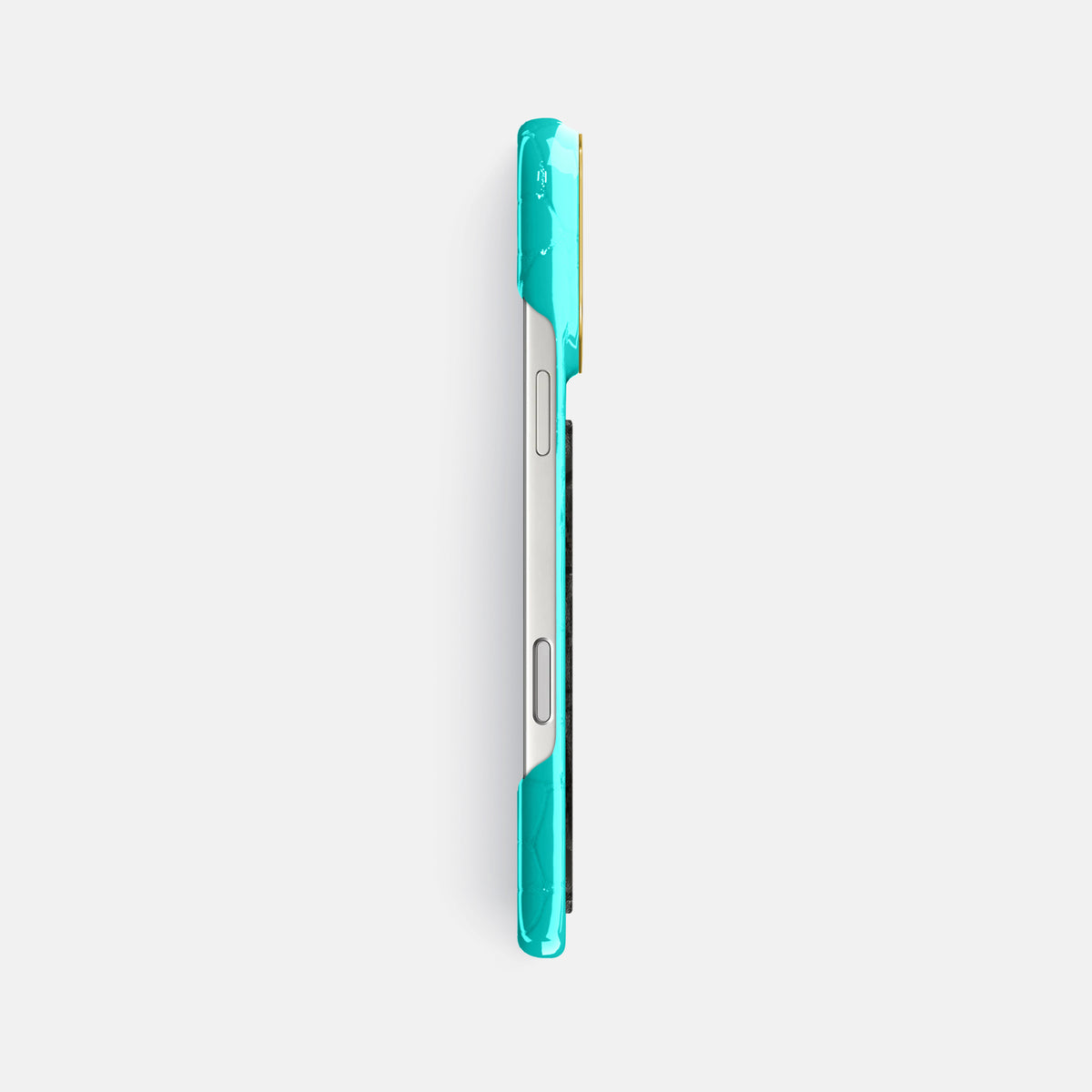 Classic Case With Carbon Dragon For iPhone 18 Pro Max In Shiny Alligator -3 | Mint-Gold