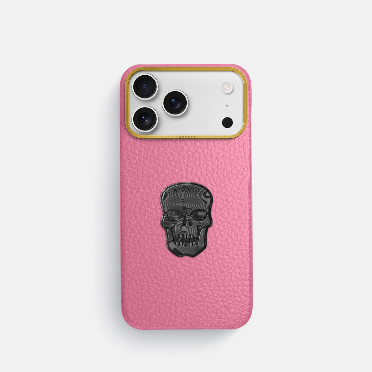 Classic Case With Carbon Skull For iPhone 17 Pro In Calf -1 | Pink-Gold