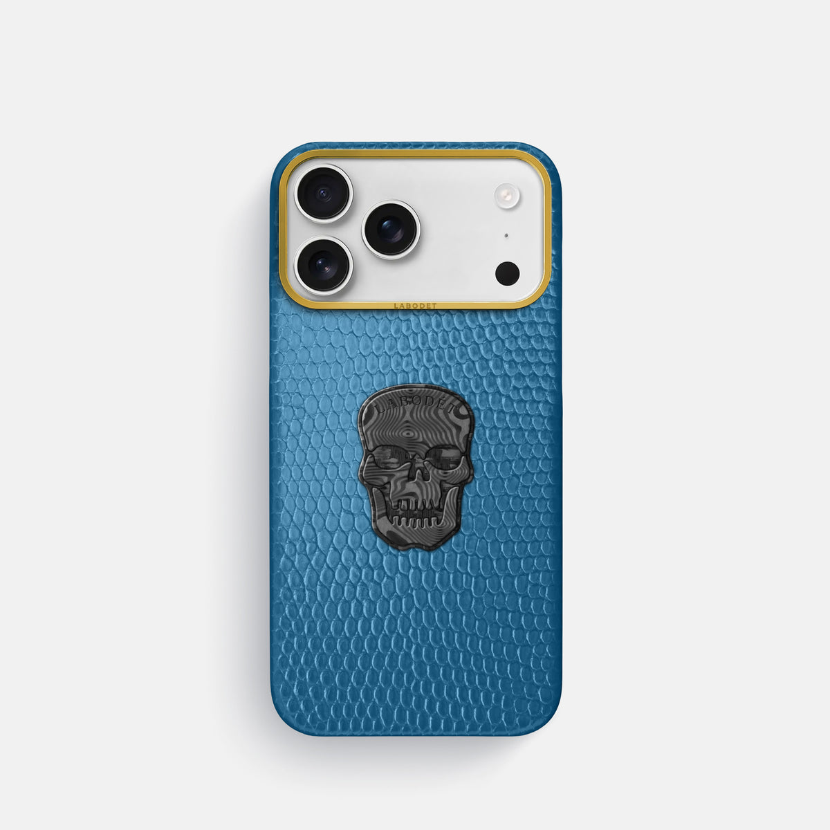 Classic Case With Carbon Skull For iPhone 17 Pro In Lizard -1 | Blue-Gold