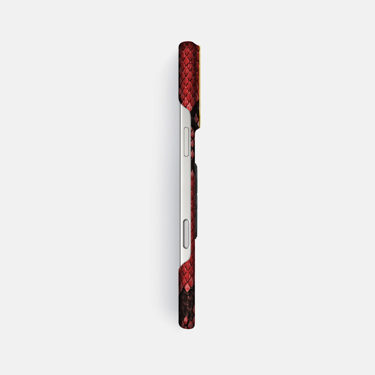 Classic Case With Carbon Skull For iPhone 17 Pro Max In Deluxe Python -3 | Red-Gold