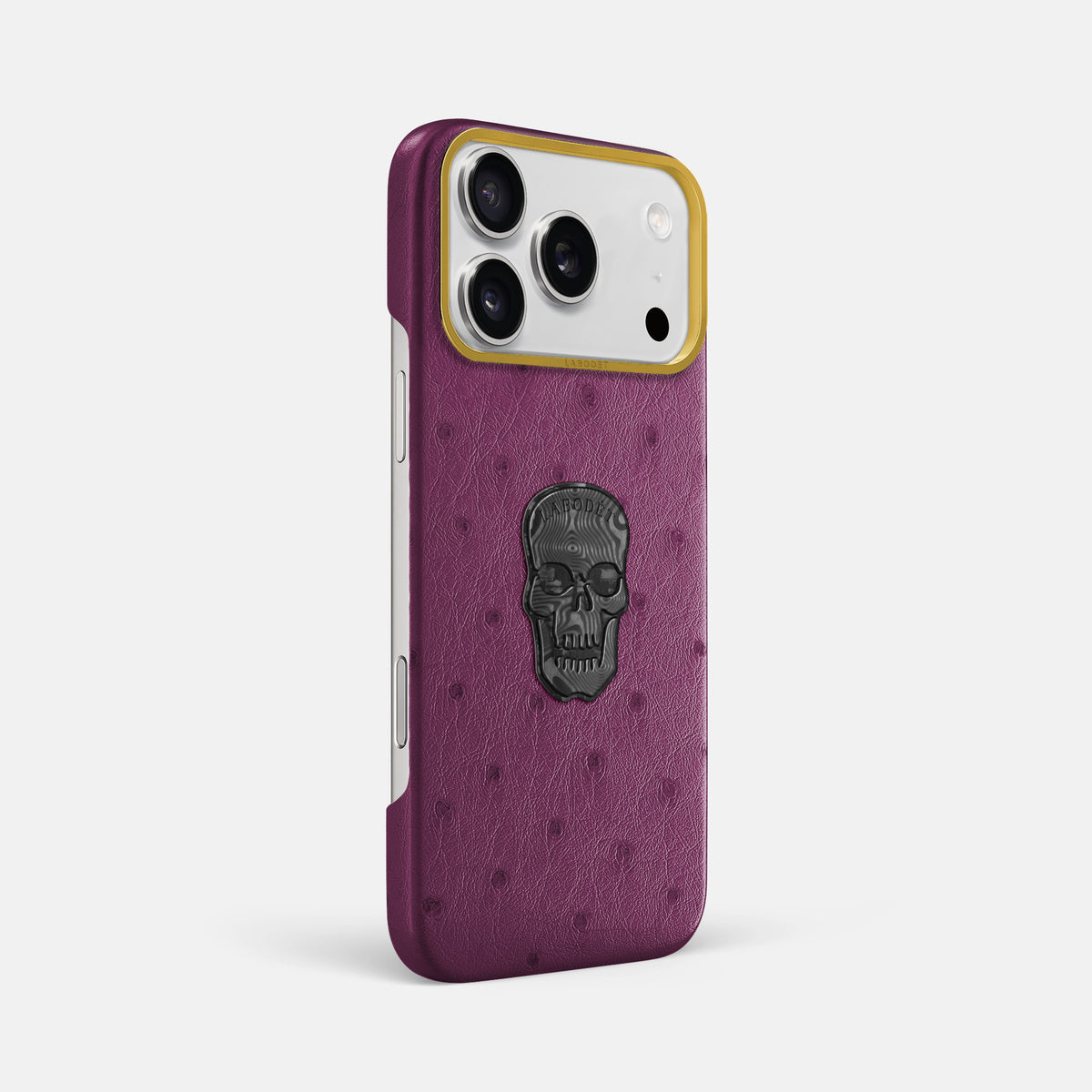 Classic Case With Carbon Skull For iPhone 17 Pro Max In Ostrich -2 | Purple-Gold