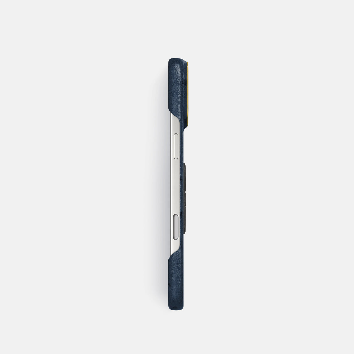 Classic Case With Carbon Skull For iPhone 17 Pro In Ostrich -3 | Navy-Blue-Gold