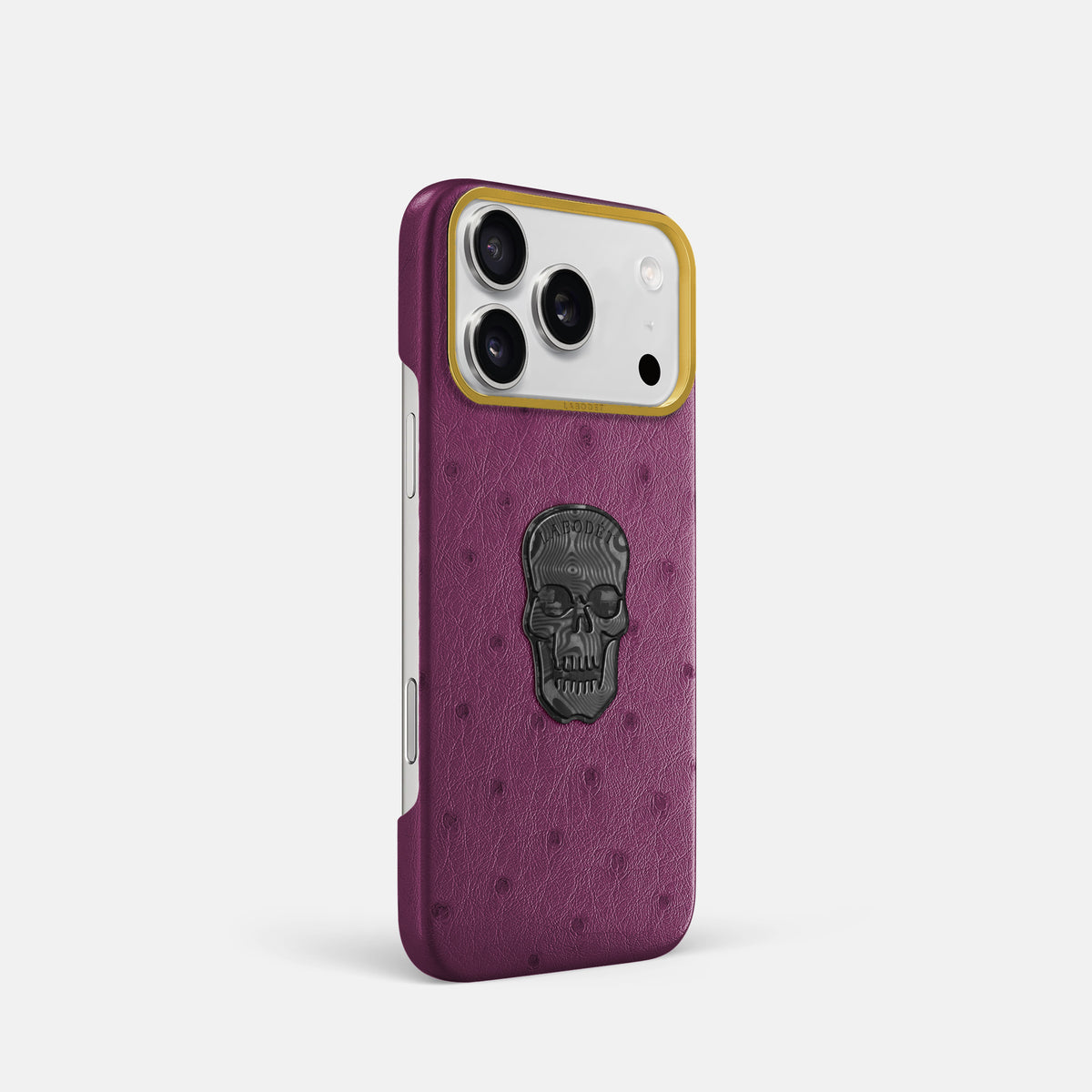 Classic Case With Carbon Skull For iPhone 17 Pro In Ostrich -2 | Purple-Gold