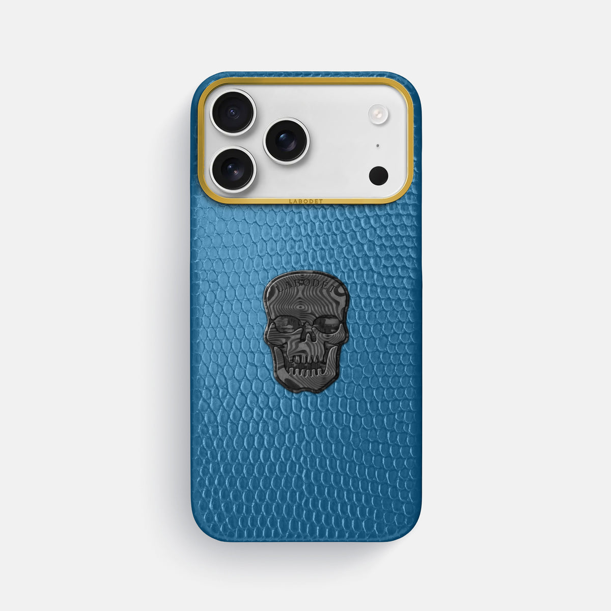 Classic Case With Carbon Skull For iPhone 18 Pro Max In Lizard -1 | Blue-Gold