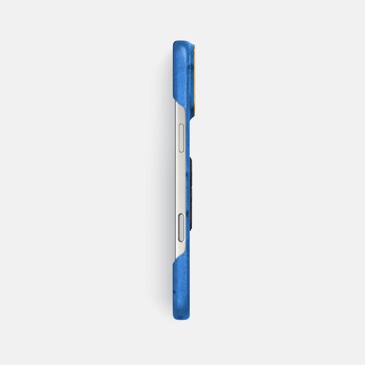 Classic Case With Carbon Skull For iPhone 18 Pro Max In Ostrich -3 | Royal-Blue-Gold